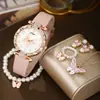 2024 Transfronterizo Caliente Oro Rosa Mariposa Redondo Luz Correa Reloj Perla Mariposa Joyería Traje Mayoreo