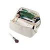 Bolsa de Maquiagem para Mulheres, Portátil, de Aparência Sofisticada, Novo Modelo 2025, Bolsa de Armazenamento de Artigos de Higiene Pessoal para Viagem, Bolsa de Armazenamento em Couro PU para Cosméticos, Presente de Lembrança