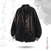 Estilo chinês bloco de cores estilo étnico botão de sapo padrão de dragão camisa de veludo cotelê solta casual tendência retrô jaqueta casaco masculino