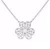 Vanjia Versão Alta Banhado a Ouro Rosa 18K Colar Trevo de Pétalas de Diamante Cheio Diamante Único Trevo da Sorte Flor Trevo de Quatro Folhas Brincos