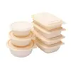 Caja de Almuerzo Desechable de Almidón de Maíz Caja de Almuerzo Biodegradable para Llevar Caja de Almuerzo Empaquetada Bol para Sopa Base de Almidón