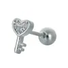 AliExpress caliente perforación nuevo micro incrustado circonita amor oreja hueso clavo acero inoxidable oreja hueso anillo europeo y americano comercio exterior joyería