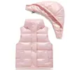 Colete de algodão com enchimento novo para outono e inverno, colete externo para meninas, colete espesso para bebês, colete com capuz para crianças médias e grandes