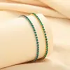 Joias de Nicho High-End Pulseira de Diamante de Fileira Única de Zircônia Pulseira Verde Esmeralda 2mm Fashionable Estilo Ins Versátil Venda Direta do Fabricante