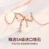 Collar de plata de ley S925 con lazo en forma de corazón de diamantes brillantes, un diseño ligero y moderno, versátil para varios atuendos, cadena para la clavícula, colgante de piedra ojo de gato, venta al por mayor