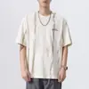 2025 Verano Nuevo Diseño de Marca Americana de Moda Camiseta de Manga Corta para Hombre Holgada Talla Grande Versátil Casual Camiseta de Media Manga