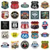 50 Piezas de Pegatinas Creativas Estilo Retro Geniales y Personalizadas de la Ruta 66, Caja de Almacenamiento, Taza Térmica, Audífonos, Pegatinas Impermeables
