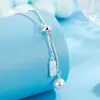 Collar de Perla Cuadrada con Tirador para Mujer Colgante Único Lujo Ligero Cadena de Caja de Gama Alta 2025 Nuevo Estilo Caliente Cadena para Clavícula