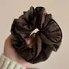 Goma para el pelo coreana estilo simple y perezoso de doble capa, color sólido, borde fruncido, elegante, banda de goma elástica duradera