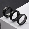 Popular Joyería de Acero de Titanio Transfronteriza Cadena de Letras Romanas Anillo Giratorio Hip-Hop Anillo de Acero Inoxidable Europeo y Americano Juego de Tres Piezas