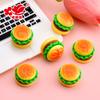 Bolsa ciega de simulación de hamburguesa con impresión creativa, hamburguesa en miniatura, decoraciones hechas a mano, accesorios de resina