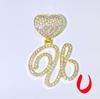 Nuevo aleación hipster 26 letras inglesas diamante colgante de amor diseño original cadena cubana estilo hip hop transfronterizo