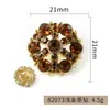 Botones Metálicos de Lujo con Incrustaciones de Diamantes, Botones Coloridos Vintage, Botones Huecos de Diamante, Accesorios Decorativos con Base de Aleación, Suministro de Fábrica