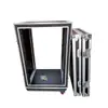 Gabinete Flight Case de Duas Portas 12U16U, Flight Case para Amplificador de Potência, Gabinete de Áudio, Gabinete para Mesa de Som, Gabinete à Prova de Choque