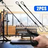 Venda Quente Transfronteiriça Universal Conveniente Aço Inoxidável Revestido de Borracha Preta Equipamento de Fitness Cabo de Aço Conjunto de 2 Peças Mosquetão 6mm