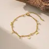 Europa e Estados Unidos transfronteiriça titânio aço moda retro temperamento Coringa diamante amor aço inoxidável cor retentora corrente tornozeleira