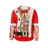 Amazon Caliente Fiesta Navideña Eliminación de Vello del Ombligo Impresión Digital 3D Sudadera de Cuello Redondo Parejas Sudadera