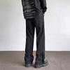 Calça Casual de Alta Qualidade com Zíper Dividido Masculina Simples Sem Passar Verão Solta Vibe Reta Perna Larga Micro Calça