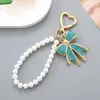 Pulsera de Cadena con Perlas de Flor de Cerezo Bicolor Estilo Coreano Ins Colgante para Teléfono Bolso Versátil de Moda Accesorio