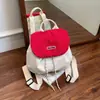 Mochilas con Cordón y Tapa Plegable de Nuevo Estilo para Niñas y Estudiantes, Bolsos Elegantes con Bloques de Color, Mochilas Pequeñas Casuales para Salir