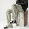 Pantalones vaqueros de calle estilo americano para hombre, adolescentes, primavera y otoño, pantalones rectos con cremallera de marca de moda de alta gama para hombre, ropa para hombre