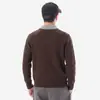 Suéter de punto texturizado con cuello y mangas largas para hombre, adecuado para primavera, otoño e invierno, estilo retro japonés, moderno color-blocking, suéter pullover holgado