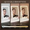 Espejo de Maquillaje con Luces Espejo de Maquillaje Led Desmontable Control Táctil Inteligente Rotación de 360 Grados Espejo de Maquillaje de Escritorio
