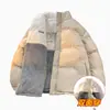 453.65kg Abrigo de algodón de doble cara con forro de lana de cordero, abrigo de algodón cálido de moda de invierno para parejas, chaqueta gruesa para hombre