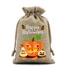 2026 Nuevo Producto Transfronterizo Bolsa de Regalo de Halloween Bolsa de Dulces para Niños Bolsa de Dulces de Arpillera de Calabaza con Cordón