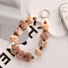 Corrente de Celular com Contas em Cubos de Queijo, Pingente de Bolsa com Pom-Pom, Acessórios de Chaveiro com Contas Pintadas à Mão, Boneca de Vagem para Venda no Atacado