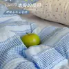 Juego de cuatro piezas de algodón lavado, fresco y sencillo, funda de edredón 100% algodón puro, sábana plana, sábana bajera ajustable, juego de tres piezas para estudiantes y dormitorios escolares