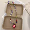 Dulce y Fresco Collar de Perlas con Corazón Rosa Barbie para Mujer 2026 Nuevo Accesorios de Cadena para Clavícula de Primavera y Verano