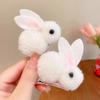Pinza para el cabello para niña con forma de conejo estéreo de felpa, no daña el cabello, otoño e invierno, clip para flequillo, accesorios para el cabello, pequeña princesa