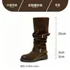 Moda elástica, diseño cómodo, botas de tacón alto hasta la rodilla 2026, estilo nuevo, botas ajustadas, botas de suela gruesa para otoño e invierno