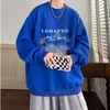 Sudadera Pesada Estilo Retro Americano para Hombre Estilo Hong Kong Nueva Holgada Cuello Redondo Forro Polar Manga Larga Tallas Grandes Ropa Marca de Moda Chaqueta