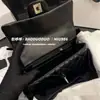25P Novo Estilo Pequena Fragrância Alça Cf Mini Alça Clássico Preto Dourado Corrente Acolchoada Bolsa de Ombro Transversal