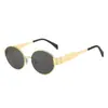 Nuevas Gafas de Sol Ovaladas de Moda Malla Metálica Celebridad de Internet Fotografía Callejera Gafas de Sol Retro Transfronterizas Celebridad de Internet Fotografía Gafas de Sol Mujer
