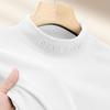 Camiseta Térmica de Terciopelo Cálido Engrosada para Hombre de 320g, Top de Terciopelo Doble Cara para Otoño e Invierno, Camiseta de Forro Polar con Cuello Semi-Alto para Hombre