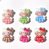 Accesorios de resina de gato a cuadros de colores para manualidades con pegamento de crema para fundas de teléfono, pasadores de pelo, gomas para el pelo y decoración de zapatos