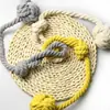 Fornecimento direto da fábrica cortina de algodão corda pendurada bola poliéster algodão pendurado bola borla cinta pastoral cortina decorativa fivela corda cinta