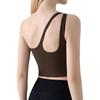 Chaleco Deportivo Cruzado de un Hombro Estilo Europeo y Americano para Mujer, Ropa Exterior Cómoda, Espalda Bonita, para Correr, Secado Rápido, Sujetador de Fitness Yoga