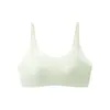 106 Base de Maquillaje Ice-Skin Refrescante Ropa Interior sin Costuras Sujetador Bandeau Anti-Exposición con Copas Fijas para que los Bustos Grandes Parezcan Más Pequeños, Estilo Delgado de Verano