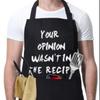 Exclusivo Transfronterizo Delantal Negro para Hombre con Estampado de Letra Divertida, Bolsillo, Banda para el Cuello Ajustable, Impermeable, Delantal de Cocina