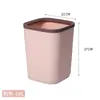 Cubo de basura engrosado con diseño de anillo de presión para uso doméstico, Contenedor de plástico para cocina, sala de estar, baño, Contenedor de almacenamiento sin tapa