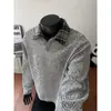 Camisa tipo polo retro americana transfronteriza, camiseta de manga larga a cuadros de retazos moderna para hombre, sudadera con cuello de peso pesado