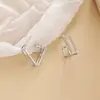 Brincos de argola com pino de prata s925 novos da moda para mulheres Coreia do Sul brincos de polígono pequeno temperamento simples francês brincos personalizados