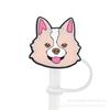 Nuevo Tapa de Pajita de Silicona para Perro Transfronterizo Tapa Antipolvo para Pajita Set Reciclable Creativo Personalizado Cubierta para Pajita de Bebida