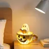 Taza de Calabaza de Halloween Fantasma Luz Nocturna de Lectura Luz de Atmósfera Creativa para Escritorio Adorno Decorativo