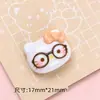 Gato de Óculos Fofo Desenho Animado Acessórios de Resina DIY Cola de Creme Capa de Celular Chaveiro Acessórios para Crocs