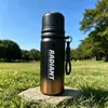 Copo Térmico Portátil de Viagem Gradiente Abertura/Fechamento com Um Botão Dupla Camada a Vácuo com Tampa Flip-Top Alta Aparência com Cordão Copo de Água para Estudante